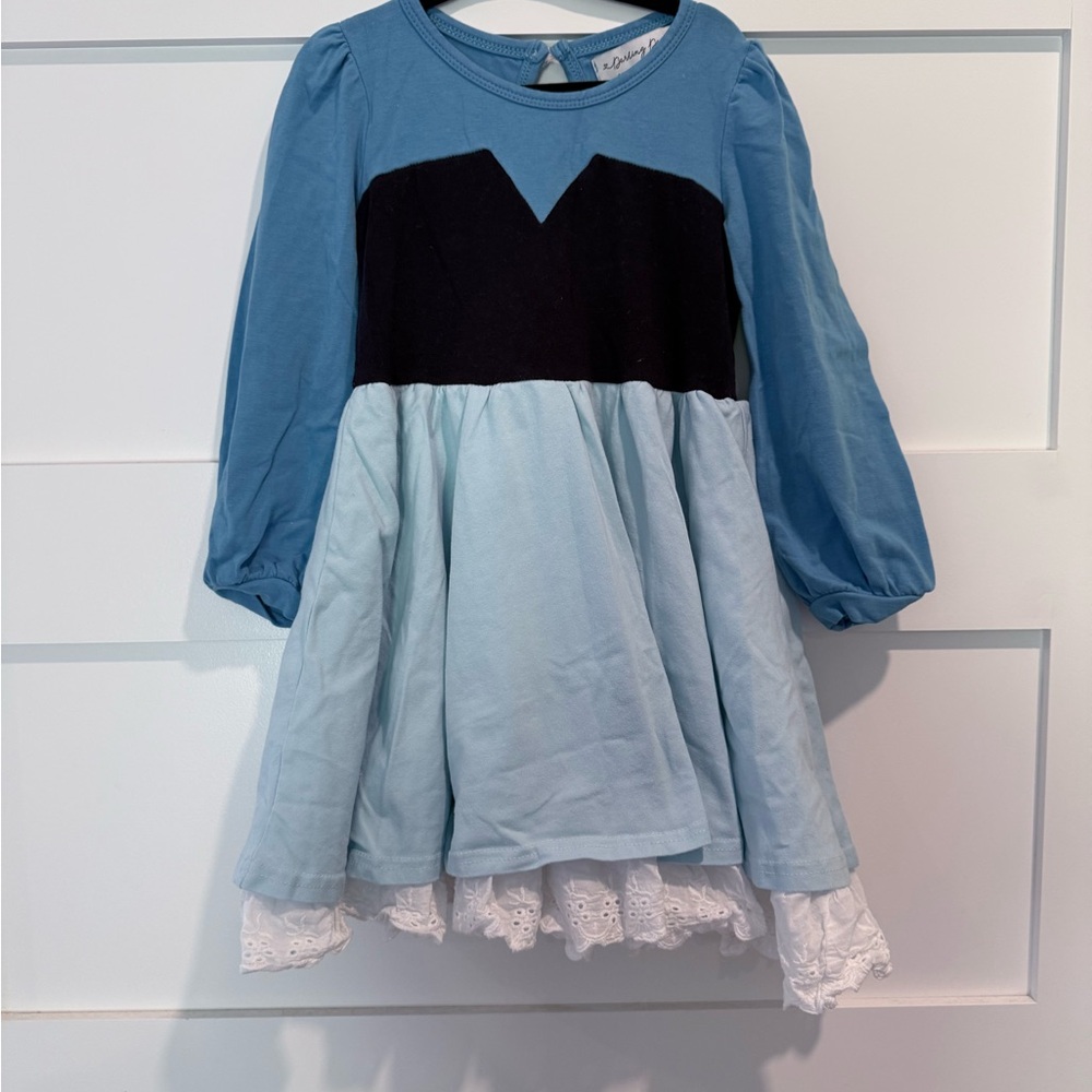 Ariel Blue and Black Casual Dress